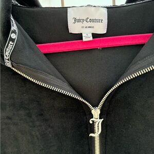 Juicy Couture Black Bomber Jacket with Silver Zipper